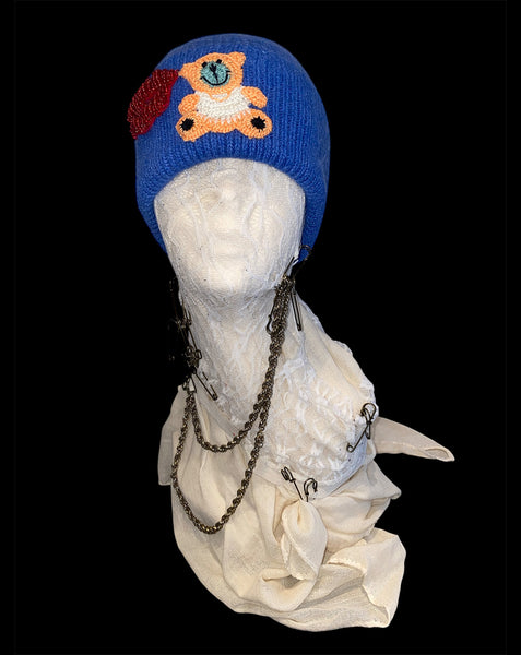 Bear Knit Hat-Blue