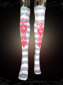 TEKITO-★Border Socks-Gray