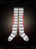 TEKITO-★Border Socks-Gray