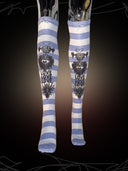 TEKITO-★Border Socks-Pastel Blue