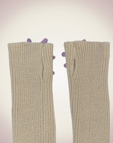 SUN FLOWER Arm warmer-Beige
