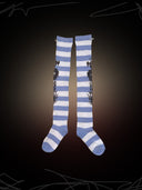 TEKITO-★Border Socks-Pastel Blue