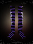 TEKITO-★Border Socks-Purple