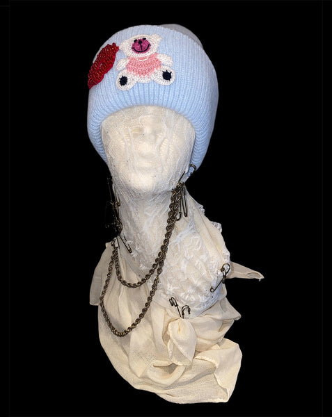 Bear Knit Hat-Baby Blue