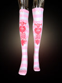 TEKITO-★Border Socks-White pink