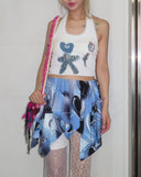 LOVE Waterfall Skirt-BLUE