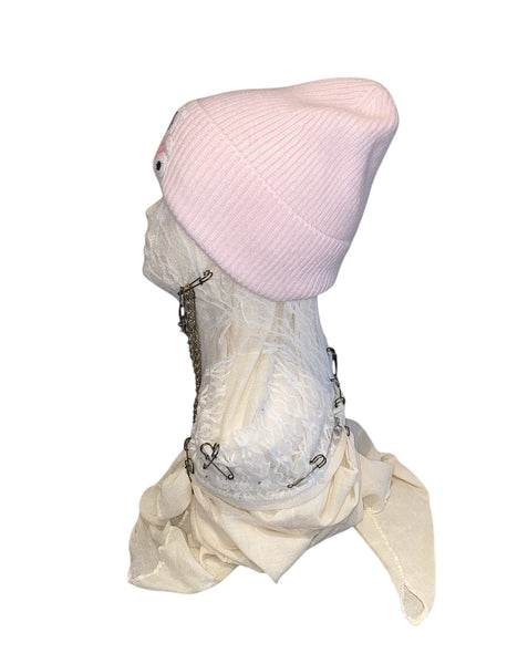 Bear Knit Hat-Baby Pink