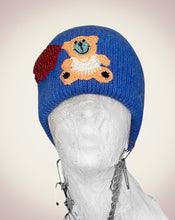 画像をギャラリービューアに読み込む, Bear Knit Hat-Blue
