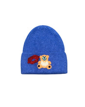 画像をギャラリービューアに読み込む, Bear Knit Hat-Blue
