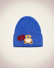 画像をギャラリービューアに読み込む, Bear Knit Hat-Blue
