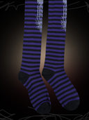 【TEKITO-★】Border Socks-Purple