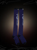 【TEKITO-★】Border Socks-Purple
