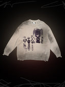 【TEKITO-★】IラヴYOU Over  Knit -smoke