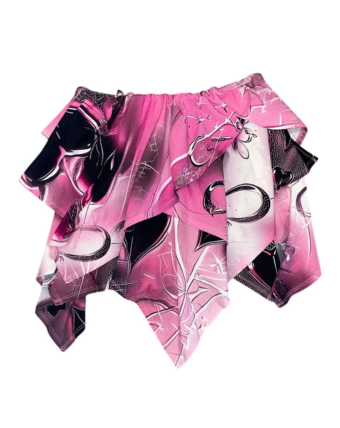 LOVE Waterfall Skirt-PINK