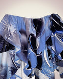 LOVE Waterfall Skirt-BLUE