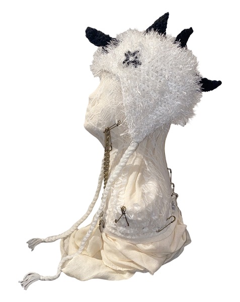 ラヴ怒りKnit Hat -White