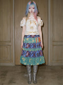 【My Me】Old  saree× MyMe Skirt-fruit