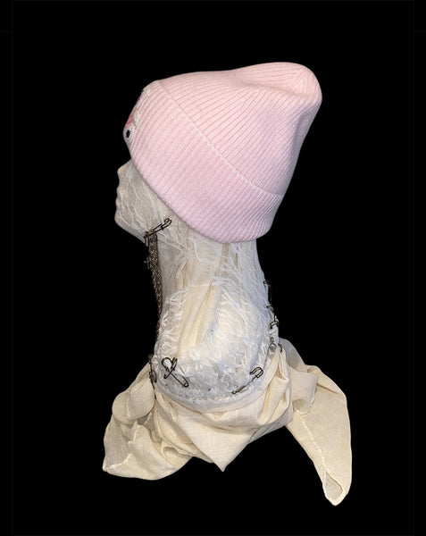 Bear Knit Hat-Baby Pink