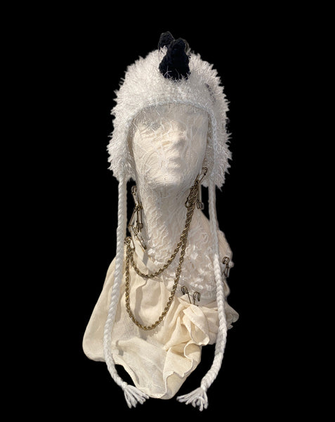 ラヴ怒りKnit Hat -White